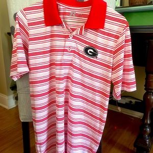 University of  Georgia (UGA) striped polo shirt